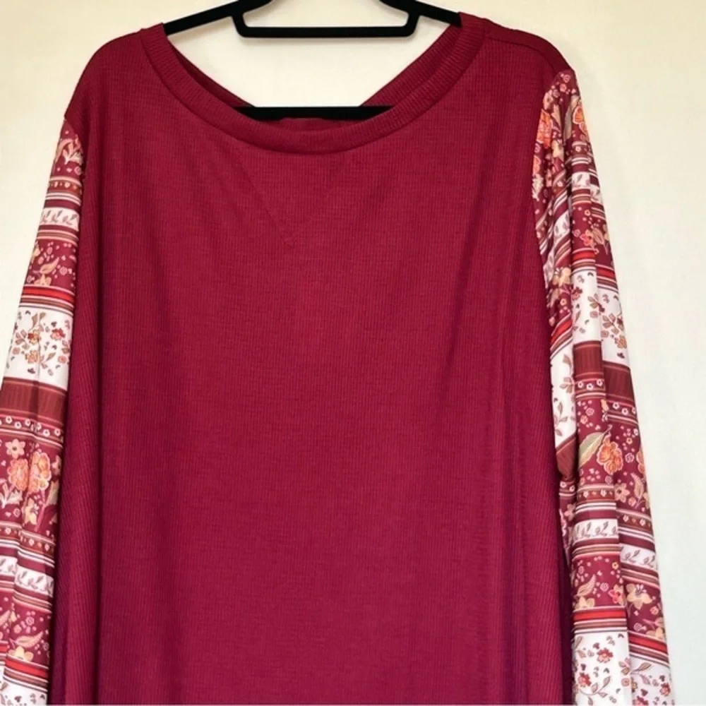 BloomChic NWT Boho Print Patchwork Crew Neck Sweatshirt- Size 26 - Picture 7 of 15
